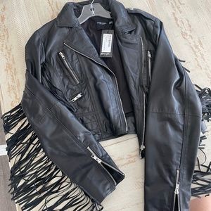 NEW* Real leather western fringe jacket NASTYGAL